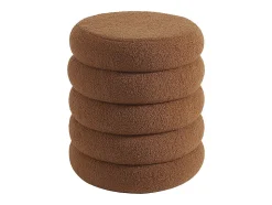 Pouf en tissu bouclette terracotta ECAMBI