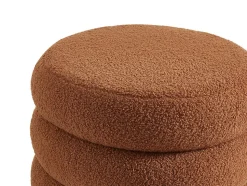 Pouf en tissu bouclette terracotta ECAMBI