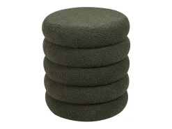 Pouf en tissu bouclette vert sapin ECAMBI