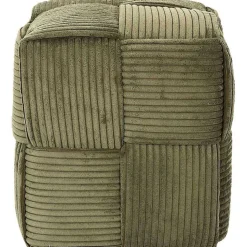 Pouf en tissu côtelé tressé Scott