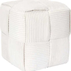 Pouf en tissu côtelé tressé Scott