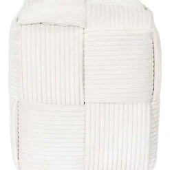 Pouf en tissu côtelé tressé Scott