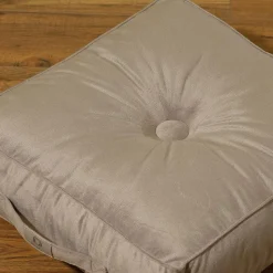 Pouf en velours 40 x 40 x 14 cm ensemble de 2 - gris clair