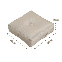 Pouf en velours 40 x 40 x 14 cm ensemble de 2 - gris clair