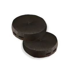 Pouf en velours diamètre 50 ensemble de 2 - gris foncé