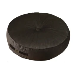 Pouf en velours diamètre 50 ensemble de 2 - gris foncé