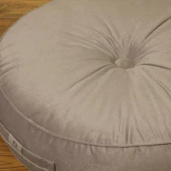 Pouf en velours diamètre 50 ensemble de 2 - gris clair