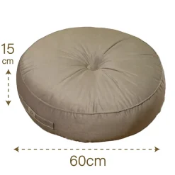 Pouf en velours diamètre 50 ensemble de 2 - gris clair