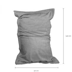 Pouf, fauteuil d'intérieur déhoussable - 90 x 140 cm - Sherpa - Gris clair - Vivezen
