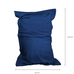 Pouf, fauteuil d'intérieur déhoussable - 90 x 140 cm - Sherpa - Bleu marine - Vivezen