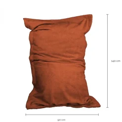 Pouf, fauteuil d'intérieur déhoussable - 90 x 140 cm - Sherpa - Terracotta - Vivezen