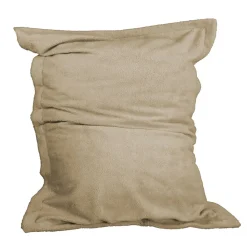 Pouf géant XXL, fauteuil d'intérieur déhoussable - 150 x 180 cm - Sherpa - Beige - Vivezen