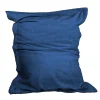 Pouf géant XXL, fauteuil d'intérieur déhoussable - 150 x 180 cm - Sherpa - Bleu marine - Vivezen