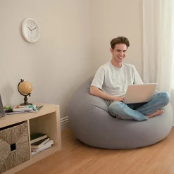 Pouf gonflable Intex texture velours