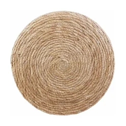 Pouf jonc de mer blue lagoon - Naturel et blanchi
