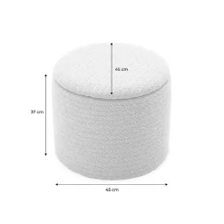 Pouf kaki foncé en tissu avec rangement pour coussins ou plaids