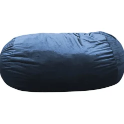 Pouf long géant déhoussable fausse fourrure bleu 160 cm