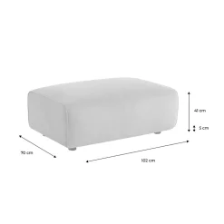 Pouf. module pour canapé. repose-pieds pour canapé 3 places en velours côtelé gris foncé. L 102 x P 70 x H 41cm - Wallas