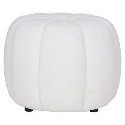 Pouf Paisley, Blanc, Polyester, 48x48x38 cm, Seven Design
