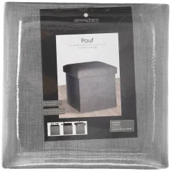 Pouf pliant Tomaz gris clair - Atmosphera