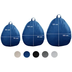Pouf poire déhoussable BANANAIR 80 x 70 cm bleu