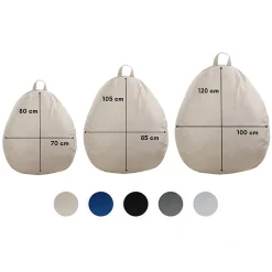 Pouf poire déhoussable en polyester BANANAIR 80 x 70 cm beige