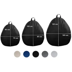 Pouf poire déhoussable en polyester BANANAIR 105 x 85 cm noir