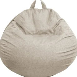 Pouf poire déhoussable en polyester BANANAIR 120 x 100 cm beige