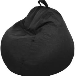 Pouf poire déhoussable en polyester BANANAIR 80 x 70 cm noir