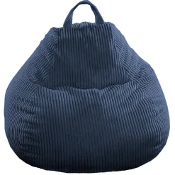 Pouf poire déhoussable velours côtelé BANANAIR 105x85 cm bleu foncé
