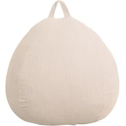 Pouf poire déhoussable velours côtelé BANANAIR 105x85 cm beige