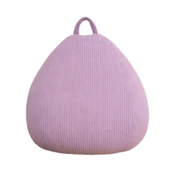Pouf poire déhoussable velours côtelé BANANAIR 105x85 cm violet parme