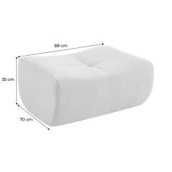 Pouf. repose-pieds pour chauffeuse Sokol bouclette texturée blanc - Sokol