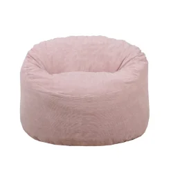 Pouf rond doux velours côtelé BANANAIR 100 cm rose