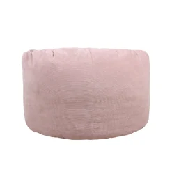 Pouf rond doux velours côtelé BANANAIR 100 cm rose