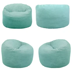 Pouf rond doux velours côtelé BANANAIR 100 cm vert
