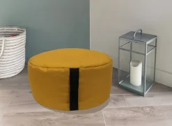 Pouf rond Easy for life ⌀48 x H.27 cm jaune cumin