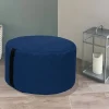 Pouf rond Easy for life bleu Ø48 x H.27cm