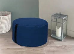 Pouf rond Easy for life bleu Ø48 x H.27cm