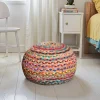 Pouf rond en jute multicouleurs H.30 x l.40 cm Deco&Co