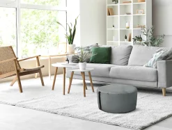 Pouf rond gris ⌀48 x H.27 cm Easy for life