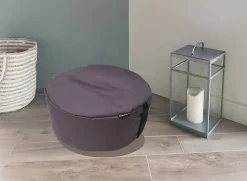 Pouf rond gris Easy For Life Ø48x100cm
