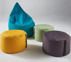 Pouf rond gris Easy For Life Ø48x100cm