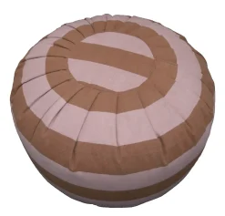 Pouf rond souple Ornami L.60 x H.40 cm rayé orange terracotta