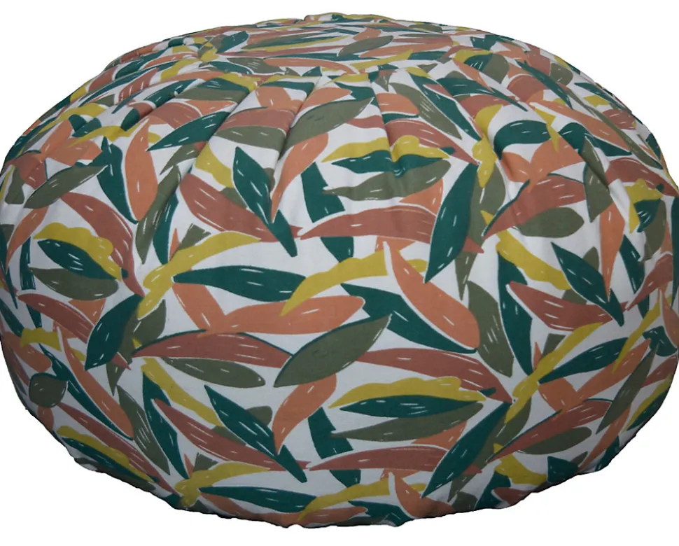 Pouf rond souple Ornami L.60 x H.40 cm multicouleurs