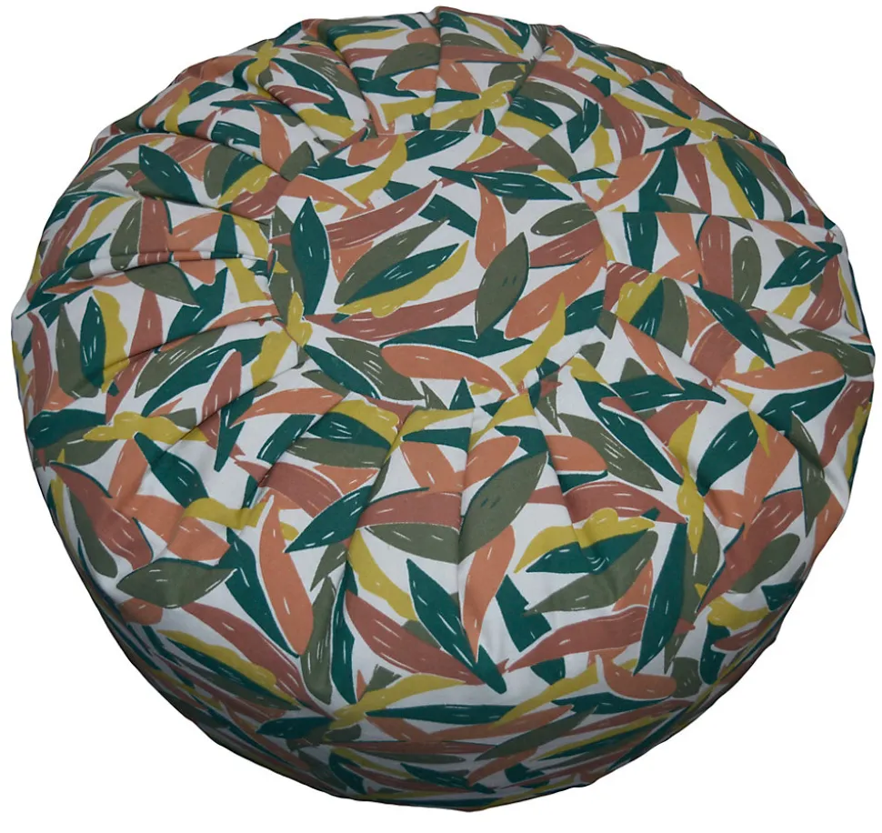 Pouf rond souple Ornami L.60 x H.40 cm multicouleurs