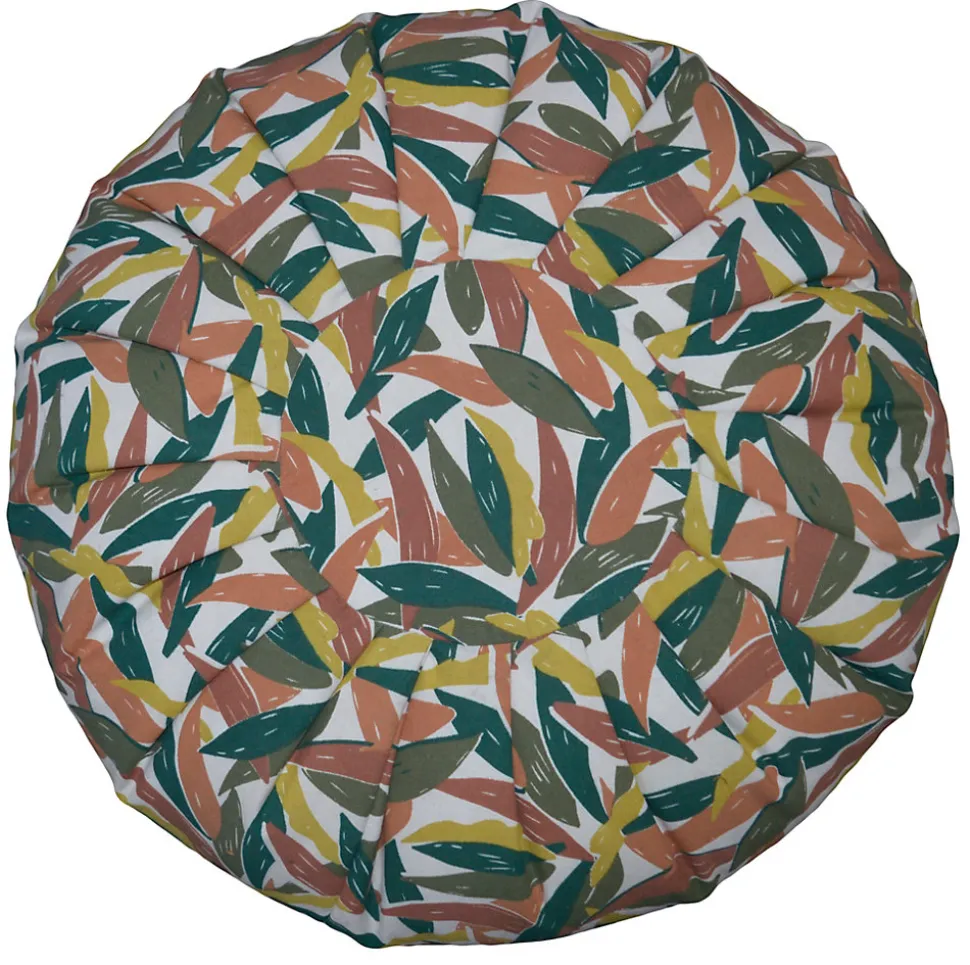Pouf rond souple Ornami L.60 x H.40 cm multicouleurs