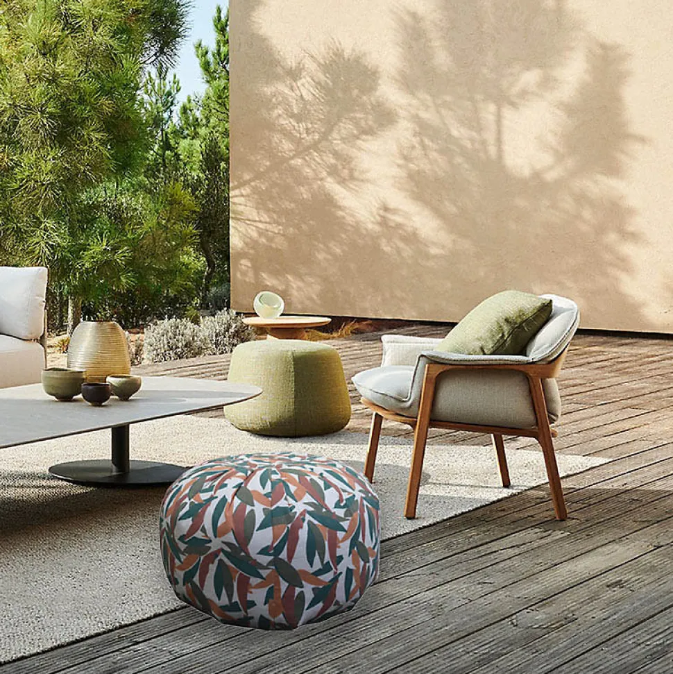 Pouf rond souple Ornami L.60 x H.40 cm multicouleurs