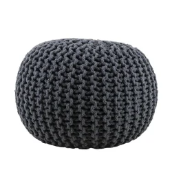 Pouf rond tricot 40x30cm, Triagano