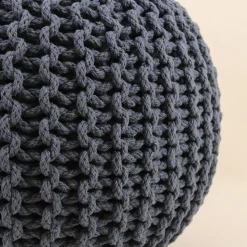 Pouf rond tricot 40x30cm, Triagano